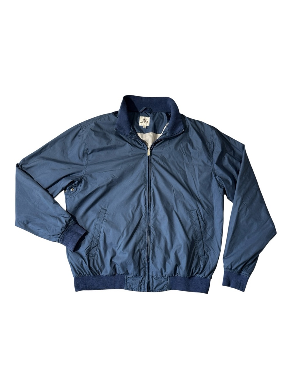 Peter Millar mens L Large navy blue performance full zip golf jacket EUC